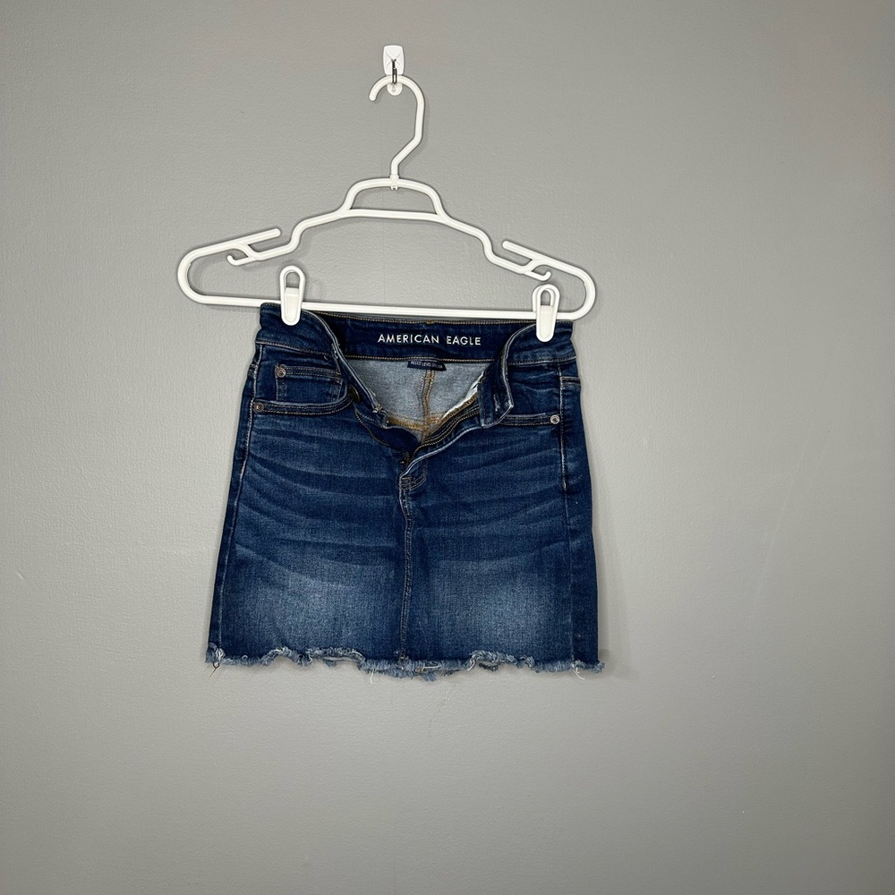American Eagle dark blue jean skirt - Picture 2 of 3